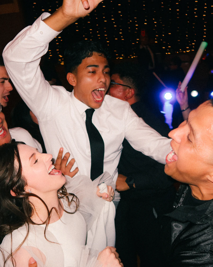 Guests dancing at a lively party